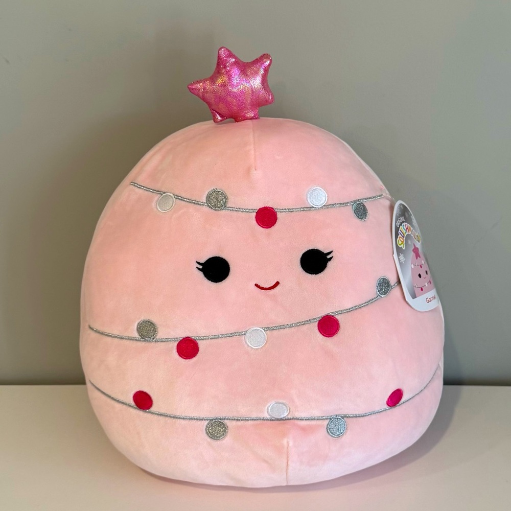 Brand new 12” Garnet Squishmallows Pink Holiday Stuffed Animal